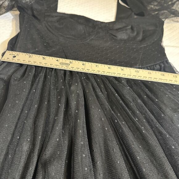 LULU'S SZ S Black For Love Mesh Tulle Tiered Ruffled Maxi Dress NEW Witchy Goth - Picture 10 of 16